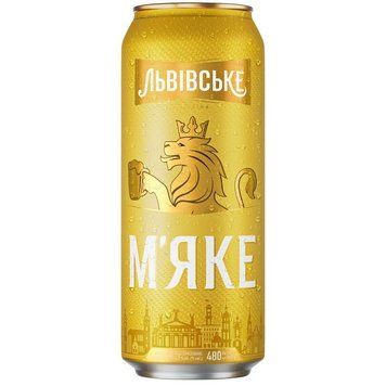 Пиво "Львівське М'яке" бан.0.48л